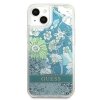Guess GUHCP13SLFLSN iPhone 13 mini 5,4zielony/green hardcase Flower Liquid Glitter